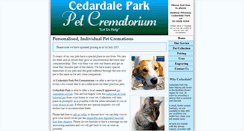 Desktop Screenshot of cedardalepetcremation.com.au