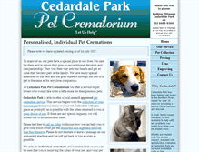 Tablet Screenshot of cedardalepetcremation.com.au